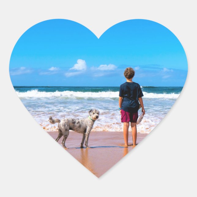 Cœur Sticker Photo Personnalisé Votre Propre Design Pho (Devant)