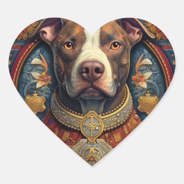 Cœur Sticker Pitbull " Pittie " (Devant)