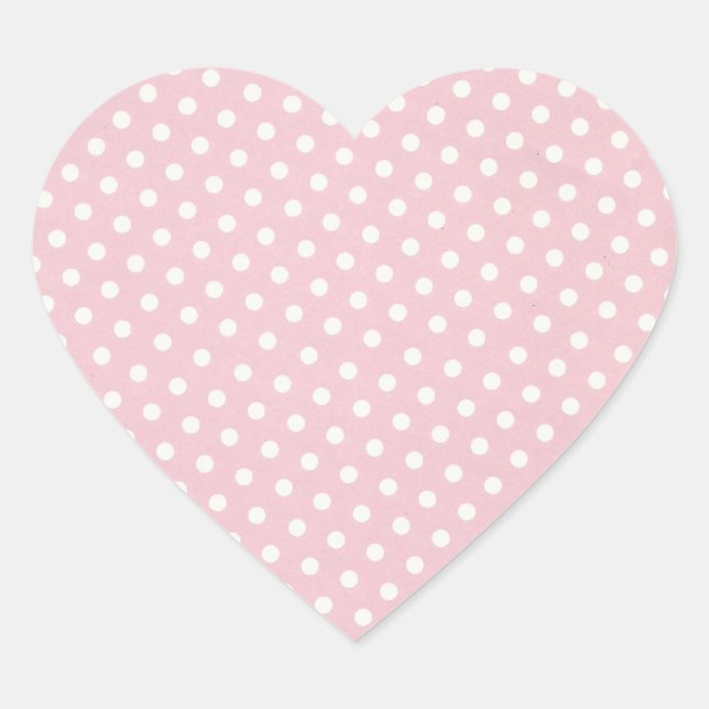 Cœur Sticker Pois rose et blanc (Devant)