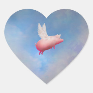 Cœur Sticker pour cochon volant