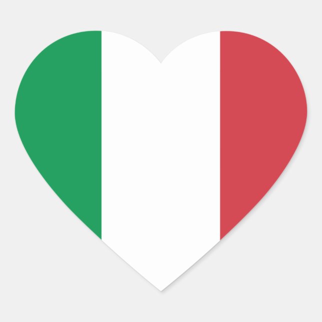 Cœur Sticker pour drapeau d'Italie (Devant)