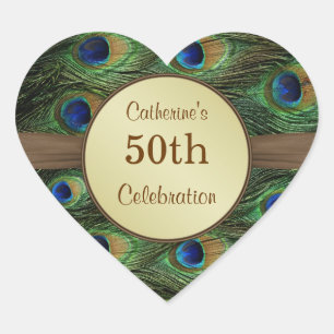 Cœur Sticker pour la fête du 50e anniversaire de Peacok