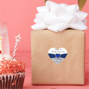Cœur Sticker pour le 45e anniversaire du Mariage Damask