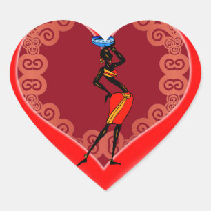 Cœur Sticker pour les femmes d'Afrique