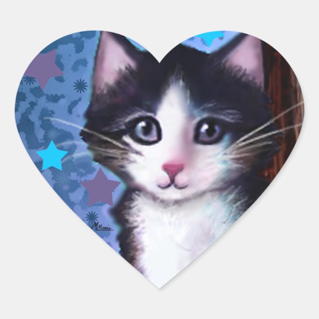 Cœur Sticker pour peinture Kitten (Devant)