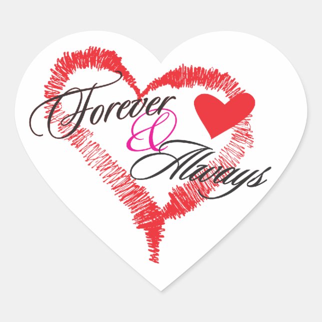 Cœur Sticker pour toujours et toujours (Devant)
