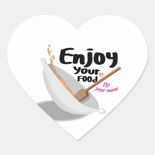 Cœur Sticker Profitez de votre nourriture (Devant)