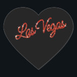 Cœur Sticker Red Las Vegas<br><div class="desc">Cet autocollant de Las Vegas est accentué avec le type rouge brillant sur un arrière - plan noir. Il fait partie de la collection Mariage Red Las Vegas Sparkles,  et est parfait comme une enveloppe scellée ou une décoration de faveur.</div>