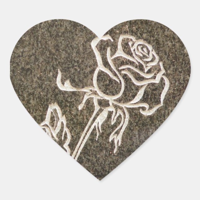 Cœur Sticker Rose de la Saint-Valentin (Devant)