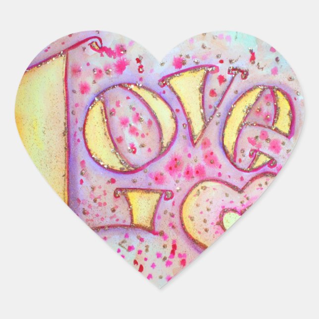 Cœur Sticker rose doux (Devant)