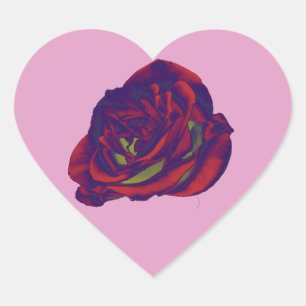 Cœur Sticker Rose rouge