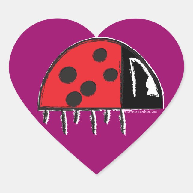 Cœur Sticker "Spotted" Ladybug Heart (Devant)