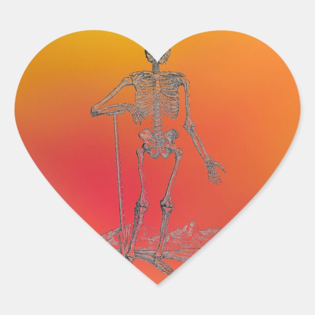 Cœur Sticker squelette (Devant)