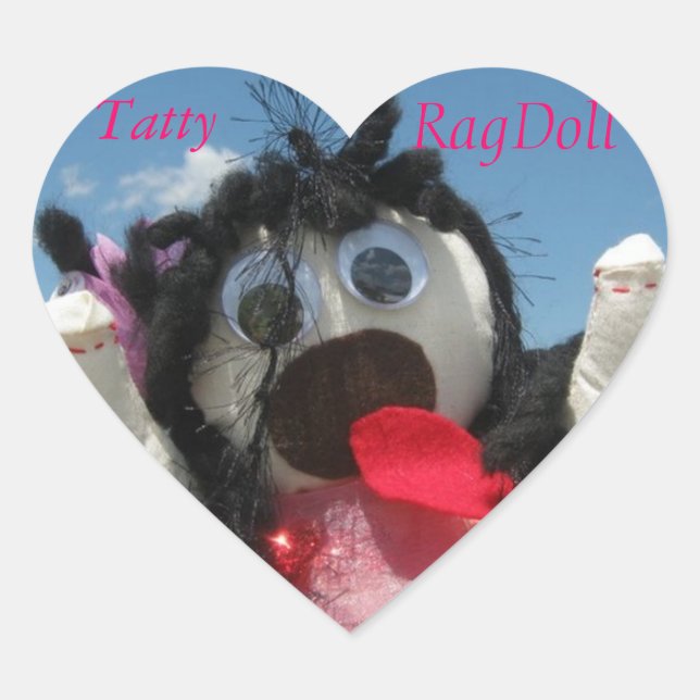 Cœur Sticker Tatty Ragdoll (Devant)