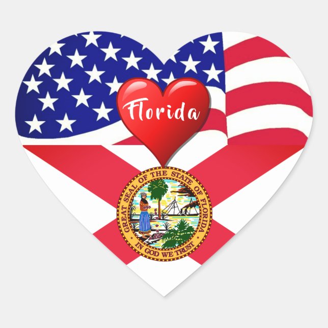 Cœur Sticker Travel Florida Love (Devant)