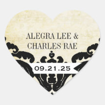 Sticker vintage Black Mariage damassé