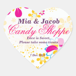 Cœur Sticker Whimsical Fleur colorée Candy Shoppe