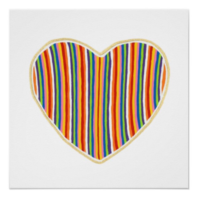 Coeur Stripes Poster parfait (Devant)