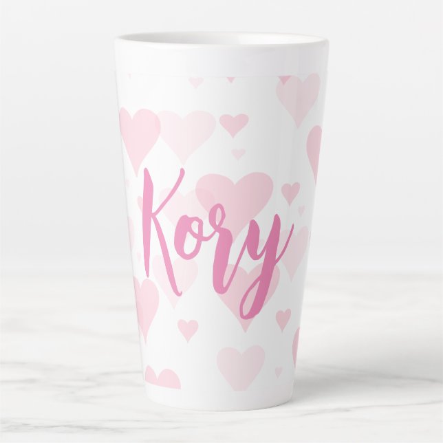 Coeur sucré personnalisé Valentine Day Latte Mug (Devant)