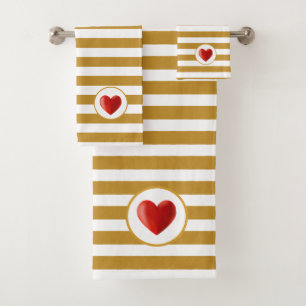 Coeur sur Golden & White Striped