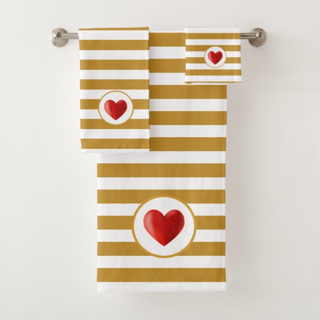 Coeur sur Golden & White Striped (En situation)