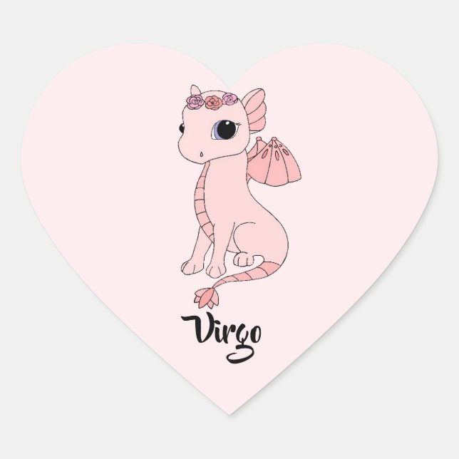 Cœur Sympa Virgo Dragon design zodiac sticker (Devant)