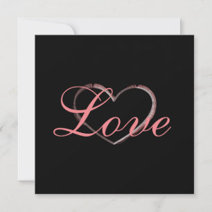Cœur Tendance Gris Calligraphie Amour Mariage