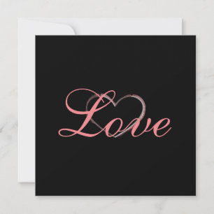 Cœur Tendance Gris Calligraphie Amour Mariage