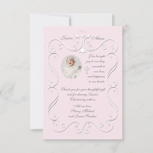 Cœur Tendre Rose Photo Religieuse Merci (Devant)