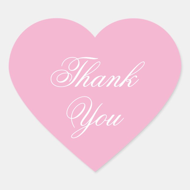 Cœur Thank You Pink Girly Sticker (Devant)