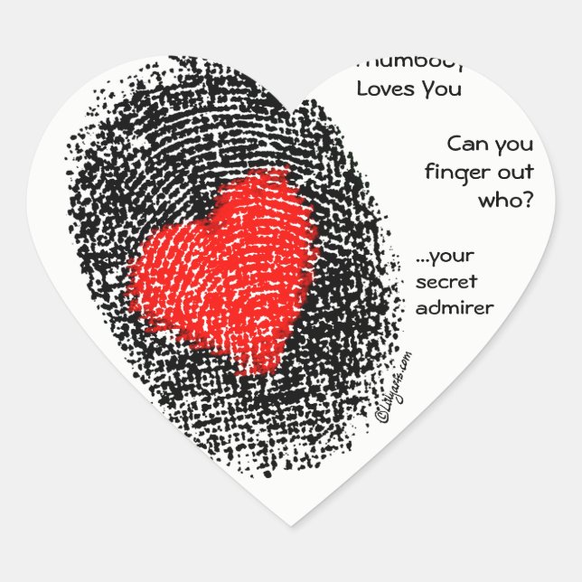 Cœur Thumbody Vous Aime Coeur Forme Doigt Sticker (Devant)