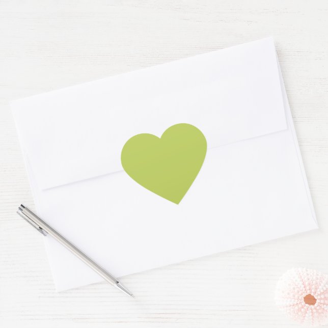 Cœur Trendy Soft Chartreuse Cute Heart Sticker (Enveloppe)