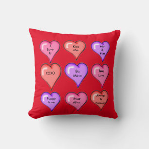 Coeur triple couleur Coussin Carré personnalisé