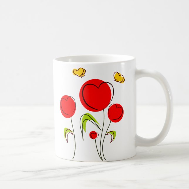 Coeur Tulips Mug (Droite)