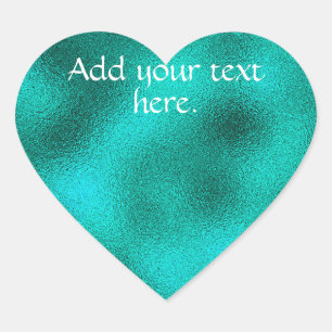 Cœur Turquoise Ajoutez votre propre Sticker Coeur Texte