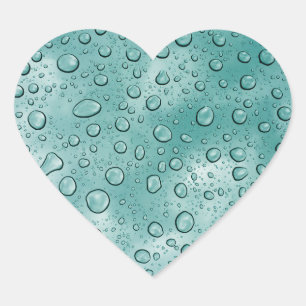 Cœur Turquoise Couleur Eau Drift Sticker Coeur amusant