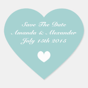 Coeur turquoise élégant Enregistrer les stickers d