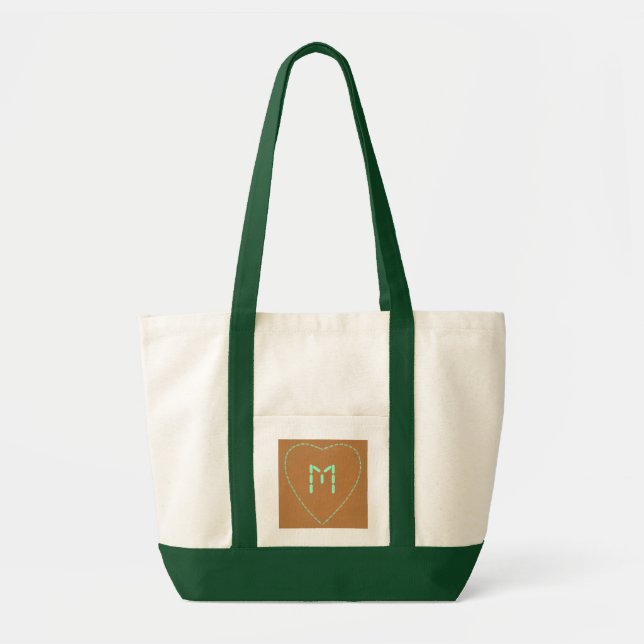Coeur Turquoise, Sac fourre-tout Monogramme (Devant)