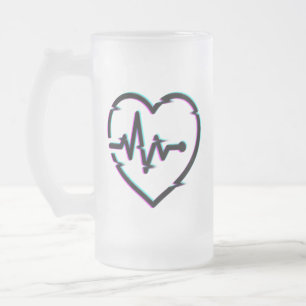Coeur Vérifier Gelé Verre Mug