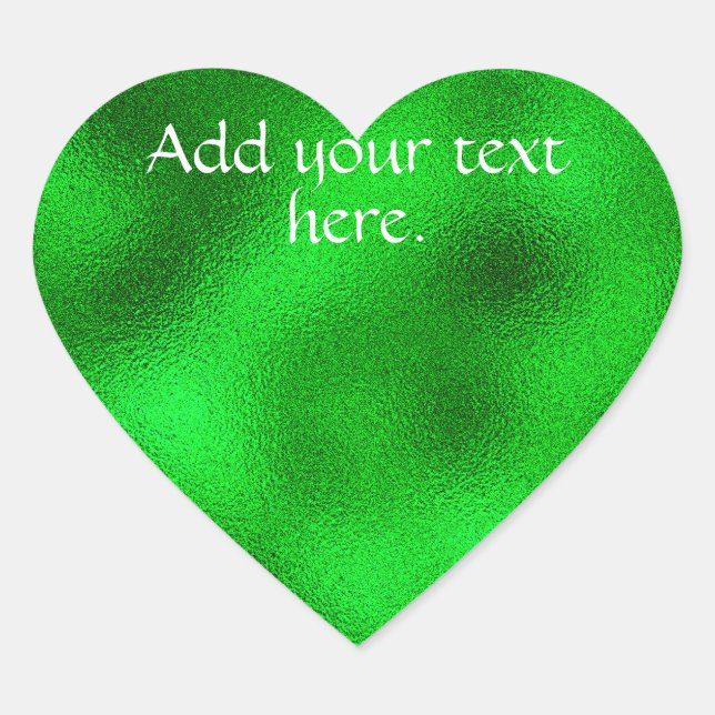 Cœur Vert brillant Ajouter votre propre sticker Coeur d (Devant)