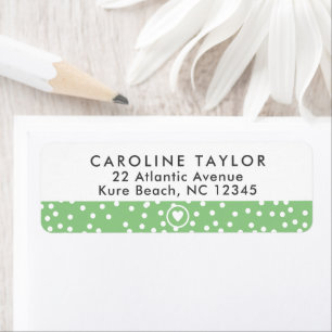 Cœur Vert Citron & Pois Fille Prépa Étiquette de R