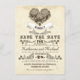 coeur vintage floral unique enregistrer les cartes
