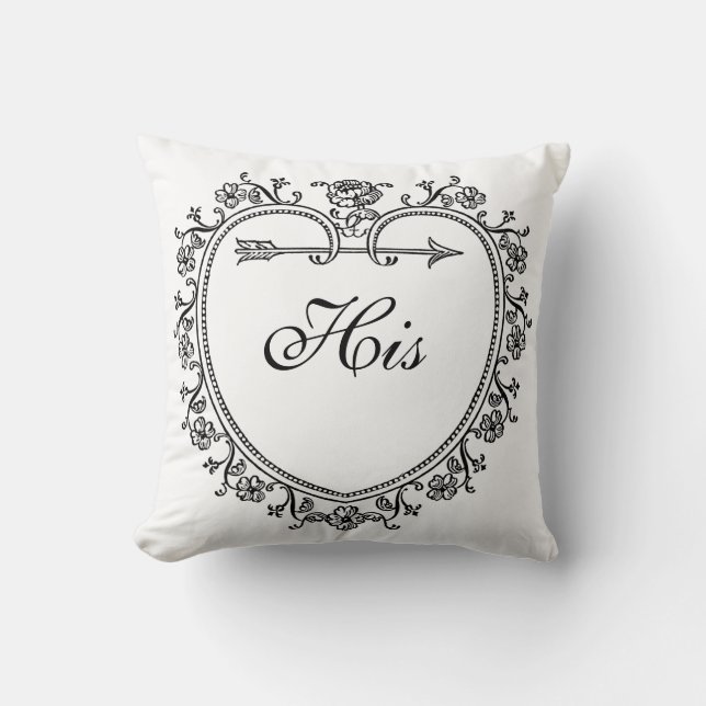 coeur vintage son et sien coussin de coussin (Recto)