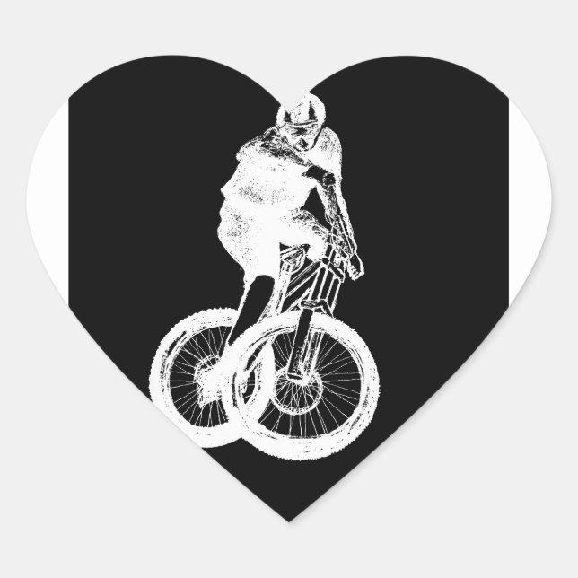 Cœur VTT CYCLISTE CYCLISTE MTB Sticker (Devant)