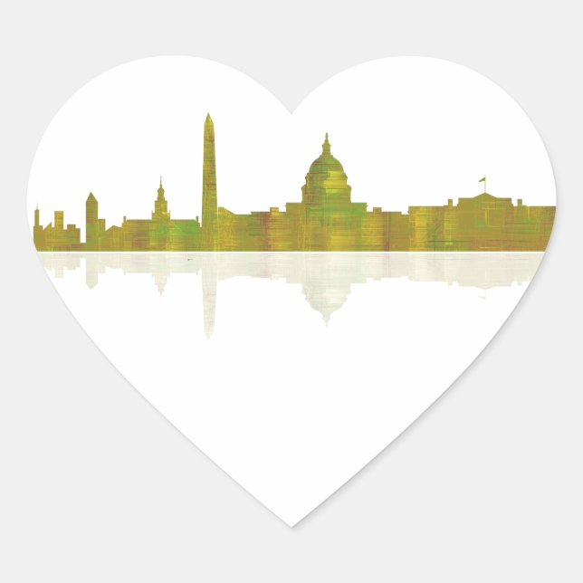 Cœur WASHINGTON DC SKYLINE - Sticker en forme de coeur (Devant)