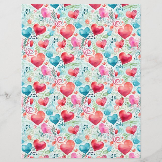 Coeurs 11 Aquarelle mignonne (Dos)