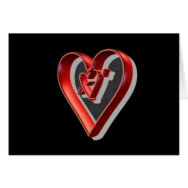 Coeurs 3D rouges (Devant horizontal)