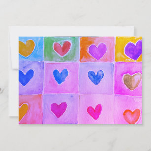 Coeurs à motifs Valentine Invitation Carte pour no
