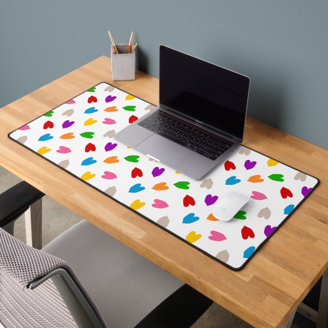 Cœurs Amour Motif Design Blanc Coloré (Bureau 2)