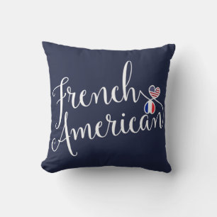 Coeurs Anglais-Américains Enmêlés Jeter Coussin